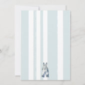 デニムブルーモダンジーンクローザライン赤ちゃんシャワー 招待状 (裏面)