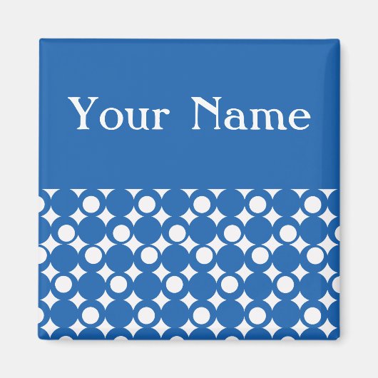 デニムブルーモダンボールデザイン@ Emporio Moffa マグネット (正面)