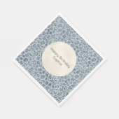 デニムブルーレオパードプリントグリッター  スタンダードランチョンナプキン (角)