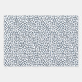 デニムブルーレオパードプリントグリッター ラッピングペーパーシート (正面)