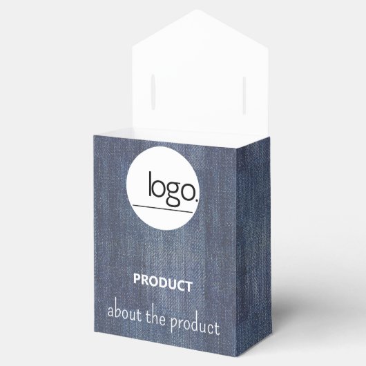 デニムブルーロゴビジネスの宣伝用パッケージ フェイバーボックス (オープン)