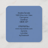 デニムブルーワイルドフラワービジネスカード スクエア名刺 (裏面)