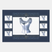 デニムブルーヴィンテージブッシェ ラッピングペーパーシート (正面2)