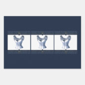 デニムブルーヴィンテージブッシェ ラッピングペーパーシート (正面)