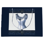 デニムブルーヴィンテージブッシェ ラージペーパーバッグ (正面)