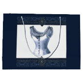 デニムブルーヴィンテージブッシェ ラージペーパーバッグ (裏面)