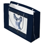 デニムブルーヴィンテージブッシェ ラージペーパーバッグ (裏面アングル)