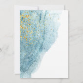 デニムブルー水彩誕生日エージフォトフレーム 招待状 (裏面)