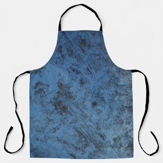 デニムブルー無地のカラーアンティーク車、錆びた金属 エプロン (正面)