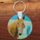 デニムブルー色馬 キーホルダー (正面)