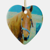 デニムブルー色馬 セラミックオーナメント (右)