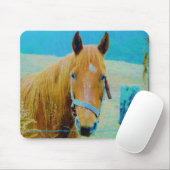デニムブルー色馬 マウスパッド (マウス)