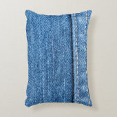 デニムブルー:ジーンズクラシックのテクスチャ。 アクセントクッション (正面(垂直))