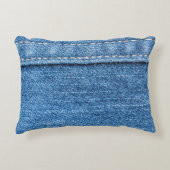 デニムブルー:ジーンズクラシックのテクスチャ。 アクセントクッション (正面)