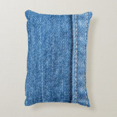 デニムブルー:ジーンズクラシックのテクスチャ。 アクセントクッション (裏面(縦))
