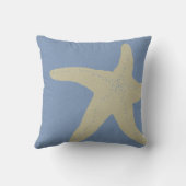 デニムブルー&ベージュスターフィッシュソファ枕 クッション (裏面)