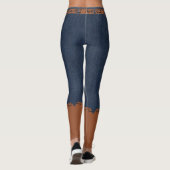 デニムプリントレギンスフェイクベルトおよびカウボーイブーツ レギンス (裏面)