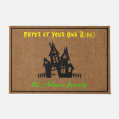 デニムプリント10月ハロウィーン24x36インチウェルカム ドアマット (正面)