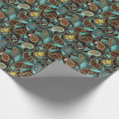 デニムペイズリー：シームレスジーンズのテクスチャパターン ラッピングペーパー (角)