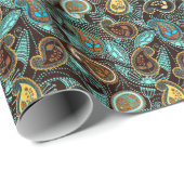 デニムペイズリー：シームレスジーンズのテクスチャパターン ラッピングペーパー (ロールコーナー)