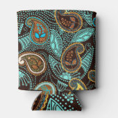 デニムペイズリー：シームレスジーンズのテクスチャパターン 缶クーラー (裏面)