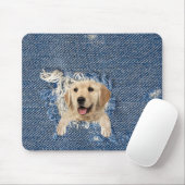 デニムホールのゴールデンレトリバー マウスパッド (マウス)