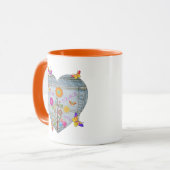 デニムポケットハート花蝶コーヒーマグ マグカップ (正面左)