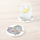 デニムポケットハート花蝶 コースター (側面)