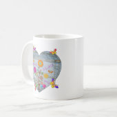 デニムポケットハート花蝶 コーヒーマグカップ (正面左)