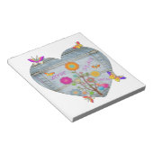 デニムポケットハート花蝶 ノートパッド (アングル)