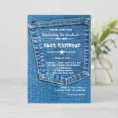 デニムポケット卒業招待状 招待状 (スタンド正面)