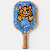 デニムポケフェイクットにオレンジ猫名前をカスタムする ピックルボールラケット (裏面)