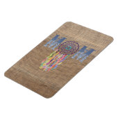 デニムママとレースのドリームキャッチャーフェイクをラップ マグネット (左側)