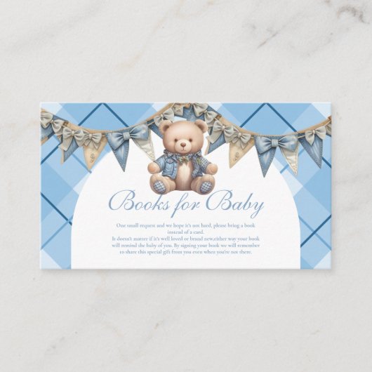 デニムモダンテディベアベビーショウブズベビー エンクロージャーカード (正面)