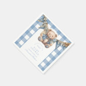 デニムモダンテディベア赤ちゃんシャワー スタンダードカクテルナプキン (角)