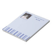 デニムモダンブルーストライプの写真の挿入 ノートパッド (回転)