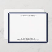 デニムモダンブルーダブル縁どフラット ノートカード (正面/裏面)