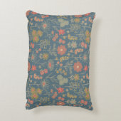 デニムモダンブルー&コーラルフローラ アクセントクッション (裏面(縦))