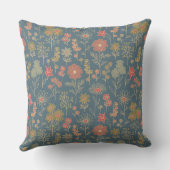 デニムモダンブルー&コーラルフローラ クッション (裏面)