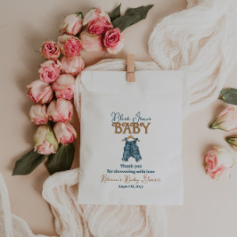 デニムモダンボーイブルージーンベイビーシャワー フェイバーバッグ