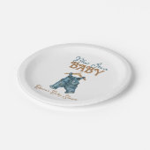 デニムモダンボーイブルージーンベイビーシャワー ペーパープレート (アングル)