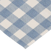 デニムルックブルーラージチェックビューティフル ロングテーブルランナー (コーナー)