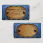 デニムレザーステッチ背景 名刺 (正面/裏面)