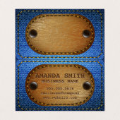 デニムレザーステッチ背景 名刺 (外部フラット)