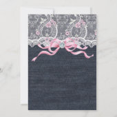 デニムレースダイヤモンドボウベビーシャワー 招待状 (裏面)