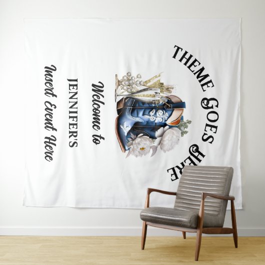 デニムレーステキサス州カントリー女性のカーボーイブーツのバーブリーシック タペストリー (インサイチュ(横))