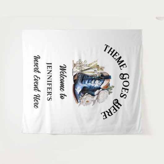 デニムレーステキサス州カントリー女性のカーボーイブーツのバーブリーシック タペストリー (正面(横))