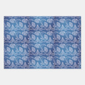 デニムレースファッションデザイナーテクスチャ ラッピングペーパーシート (正面2)