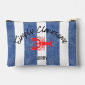 デニムロブスターパターンに関する「Simply Clawesome」ストライプ アクセサリーポーチ (裏面)