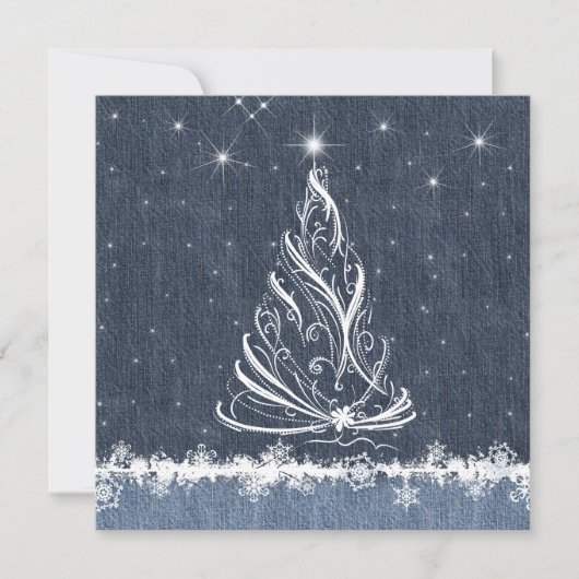 デニムンスノーフレーク新年パーティの招待状 招待状 (正面)